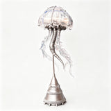 Steampunk Mechanical Jellyfish Sculpture with LED Ambient Light and Transparent Tentacles - VICTMAX
