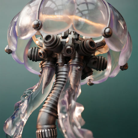 Bionic Mechanical Jellyfish Resin Statue with Glowing Tentacles and Industrial Gear Details - VICTMAX