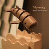 Wooden Whale Bionic Biological Dynamic Model, Office & Home Desktop Relaxation Decor - VICTMAX