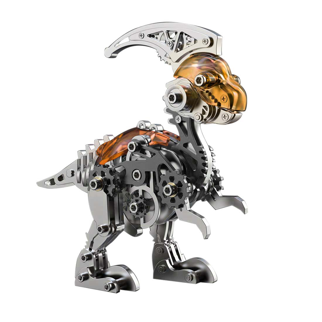 DIY Parasaurolophus Dinosaur Metal Assembly Model VICTMAX