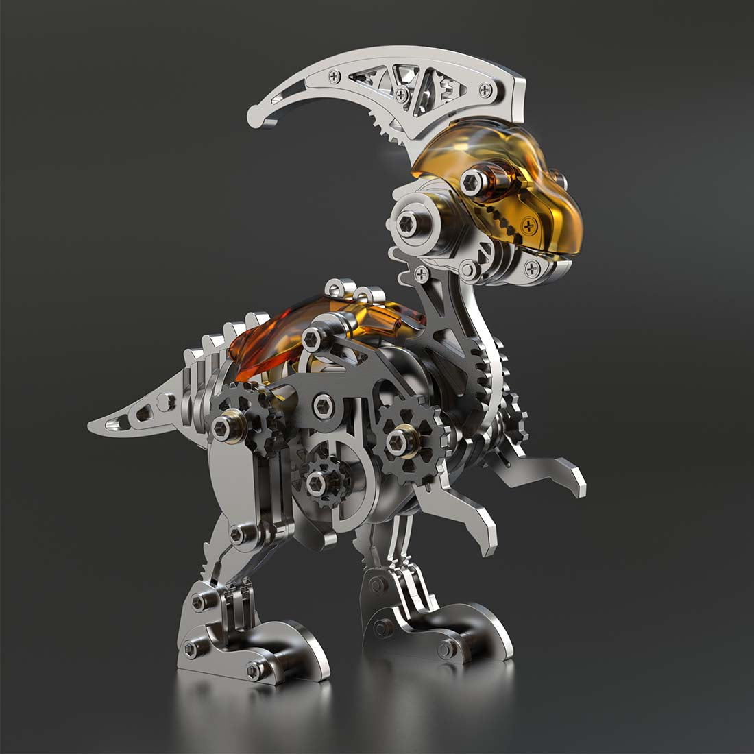 DIY Parasaurolophus Dinosaur Metal Assembly Model VICTMAX