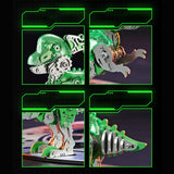 DIY Q Version Metal Dinosaur Puzzle Model Kit Red 126PCS Mechanical Dinosaur Assembly Model-Victmax
