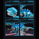 DIY Q Version Metal Dinosaur Puzzle Model Kit Red 126PCS Mechanical Dinosaur Assembly Model-Victmax