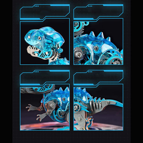 DIY Q Version Metal Dinosaur Puzzle Model Kit Red 126PCS Mechanical Dinosaur Assembly Model-Victmax