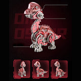 DIY Q Version Metal Dinosaur Puzzle Model Kit Red 126PCS Mechanical Dinosaur Assembly Model-Victmax