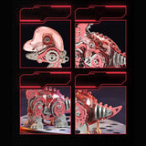 DIY Q Version Metal Dinosaur Puzzle Model Kit Red 126PCS Mechanical Dinosaur Assembly Model-Victmax