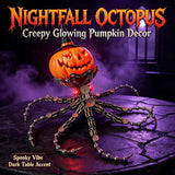 Steampunk Mechanical Octopus Metal Model Kit with Pumpkin Head, Halloween Decor, 2400+PCS DIY Assembly Sculpture with LED Lights - VICTMAX