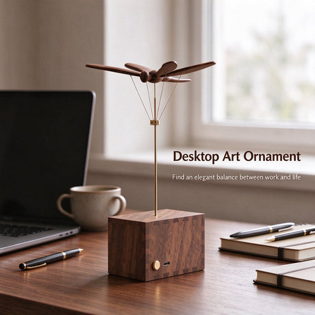Bionic Wooden Dragonfly Automaton with Rotating Wings and USB Power - VICTMAX
