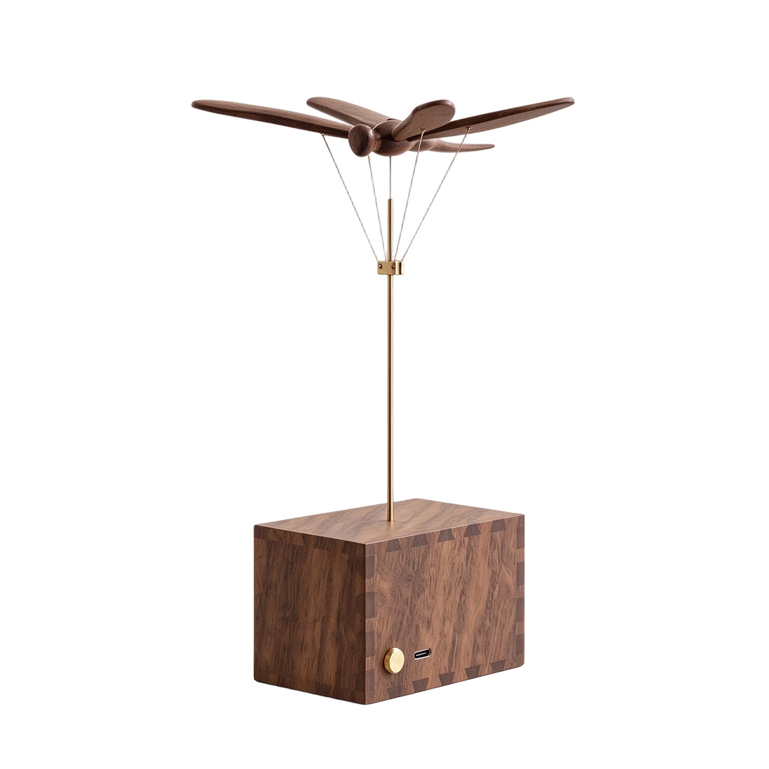 Bionic Wooden Dragonfly Automaton with Rotating Wings and USB Power - VICTMAX