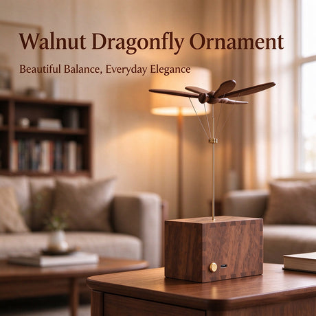 Bionic Wooden Dragonfly Automaton with Rotating Wings and USB Power - VICTMAX
