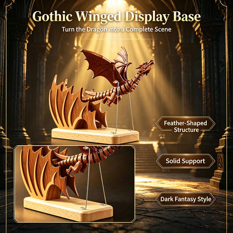 Handcrafted Sapele Wood Bionic Dragon Desktop Sculpture - VICTMAX