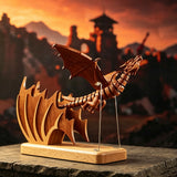 Handcrafted Sapele Wood Bionic Dragon Desktop Sculpture - VICTMAX