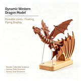 Handcrafted Sapele Wood Bionic Dragon Desktop Sculpture - VICTMAX