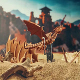 Handcrafted Sapele Wood Bionic Dragon Desktop Sculpture - VICTMAX