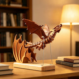 Handcrafted Sapele Wood Bionic Dragon Desktop Sculpture - VICTMAX