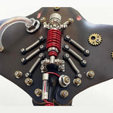 Close-up of mechanical ocean creature model showing gears, brass details and LED lighting - Victmax