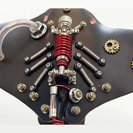 Close-up of mechanical ocean creature model showing gears, brass details and LED lighting - Victmax
