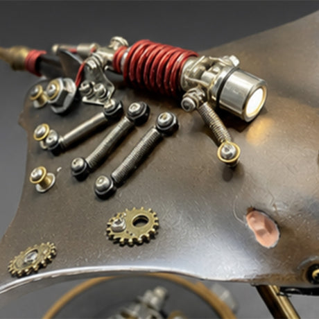 Mechanical Ocean Creature Metal Model Kit, 3D DIY steampunk assembly puzzle with brass and aluminum parts, LED light, desktop display collectible and creative gift- Victmax