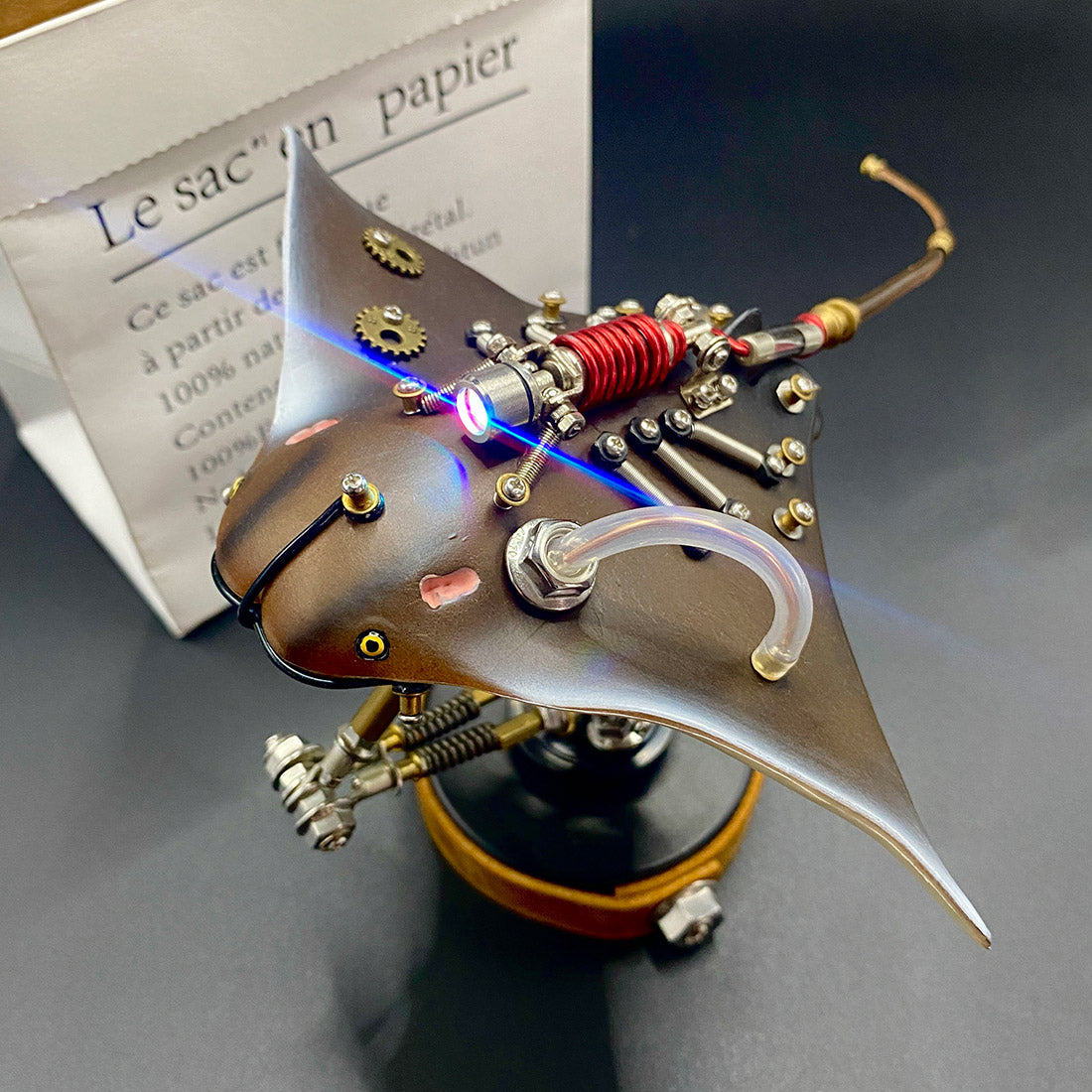 Metal Puzzle Mechanical Manta Ray Model Kit with LED Light (200+PCS)