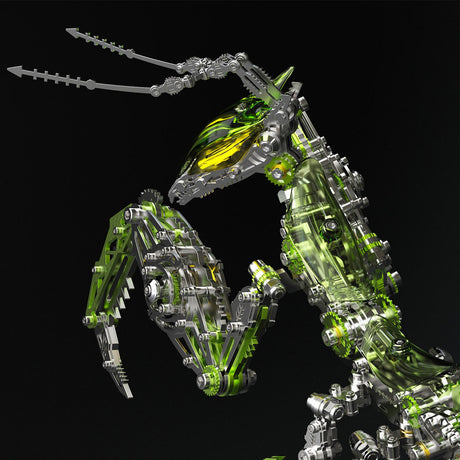 mantis mechanical model kit assembled as a metal desk sculpture - VICTMAX