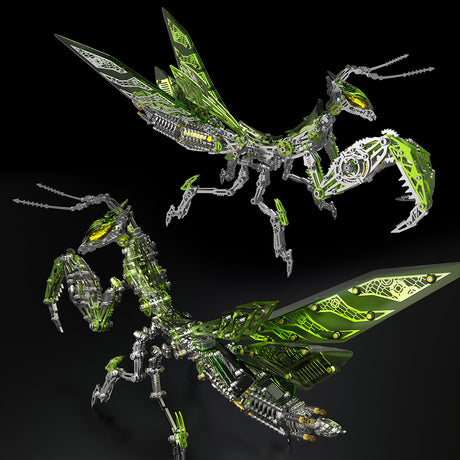 mantis mechanical model kit assembled as a metal desk sculpture - VICTMAX