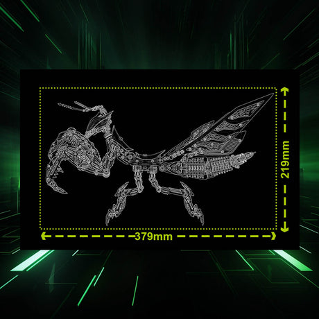 mantis mechanical model kit assembled as a metal desk sculpture - VICTMAX
