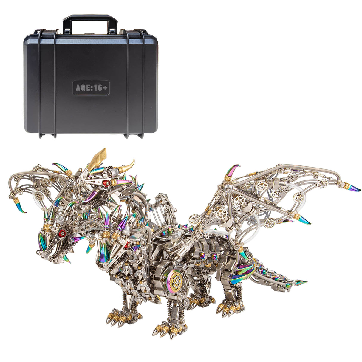 Three-Headed Mechanical Dragon Metal Model DIY Assembly Kit Victmax