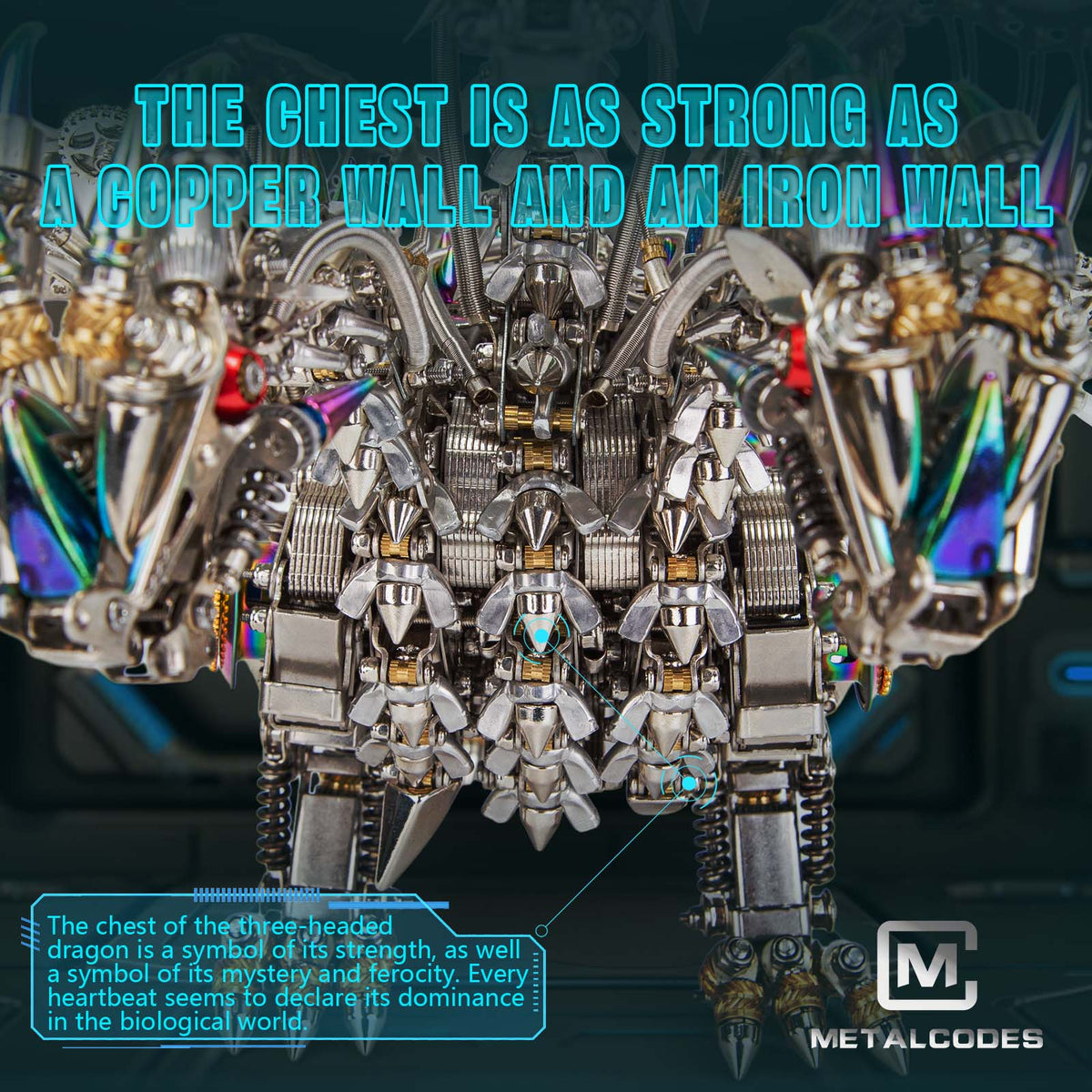 Three-Headed Mechanical Dragon Metal Model DIY Assembly Kit Victmax