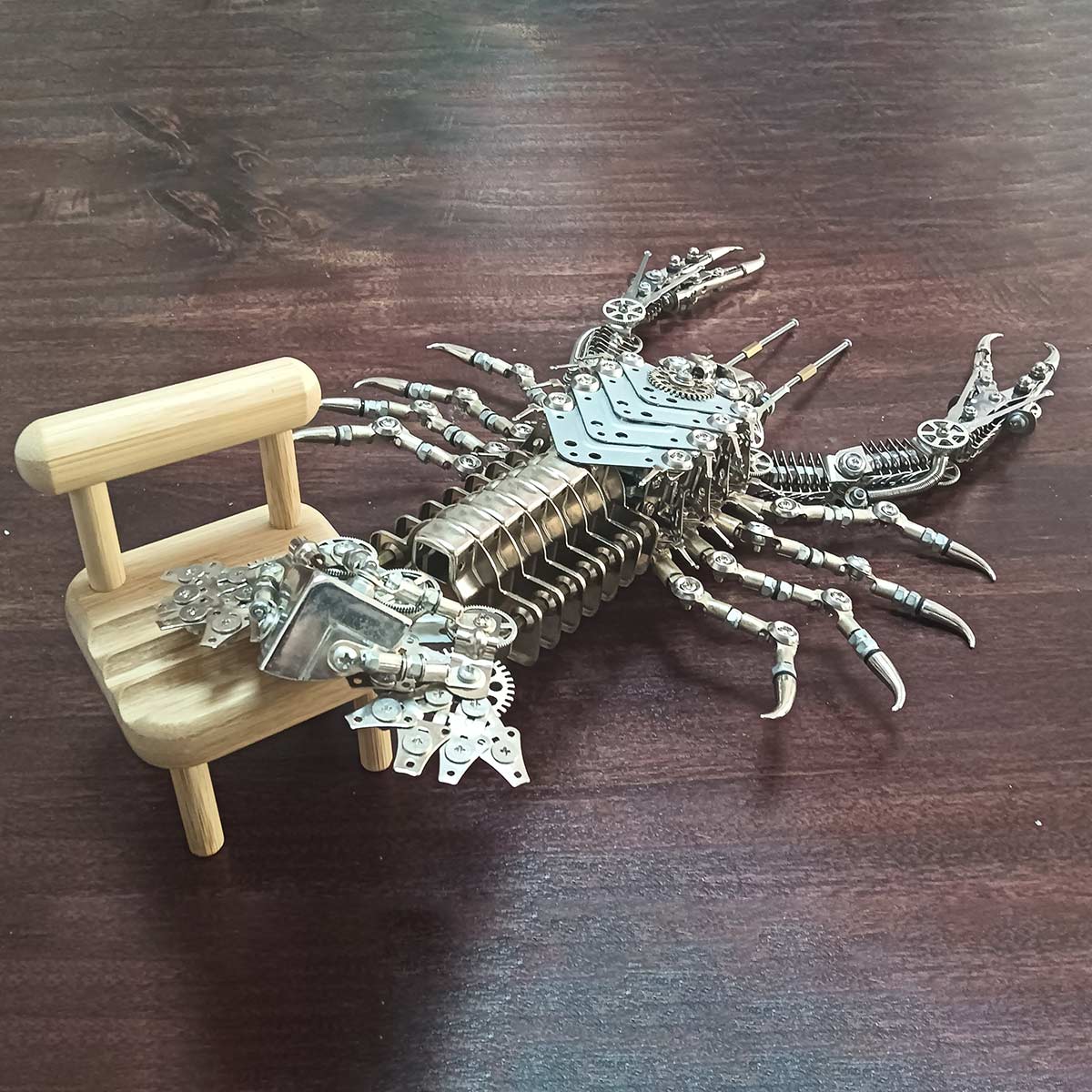 Mechanical Lobster Metal Model Kit 830PCS DIY Steampunk Assembly Industrial Gear Sculpture Display VICTMAX
