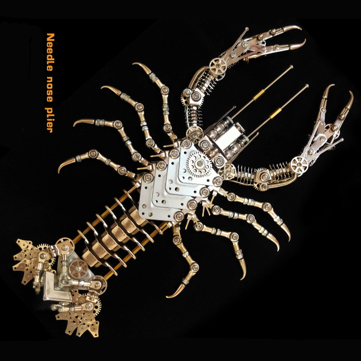 Mechanical Lobster Metal Model Kit 830PCS DIY Steampunk Assembly Industrial Gear Sculpture Display VICTMAX