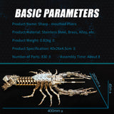 Mechanical Lobster Metal Model Kit 830PCS DIY Steampunk Assembly Industrial Gear Sculpture Display VICTMAX