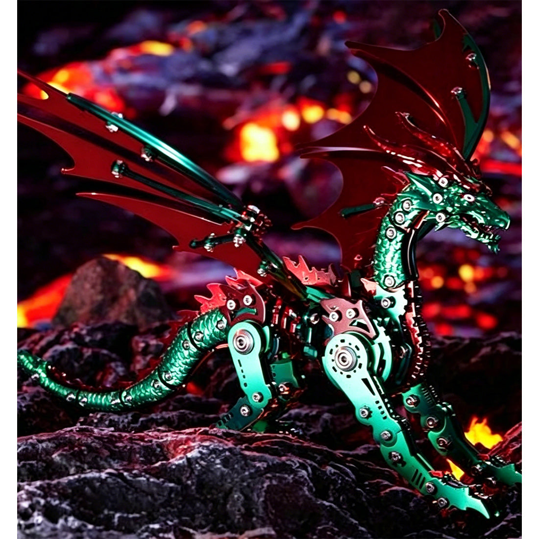 Mechanical Pterosaur Metal Model Kit 313+PCS Stainless Steel DIY Assembly Winged Creature Sculpture Display VICTMAX