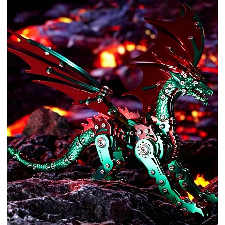 Mechanical Pterosaur Metal Model Kit 313+PCS Stainless Steel DIY Assembly Winged Creature Sculpture Display VICTMAX