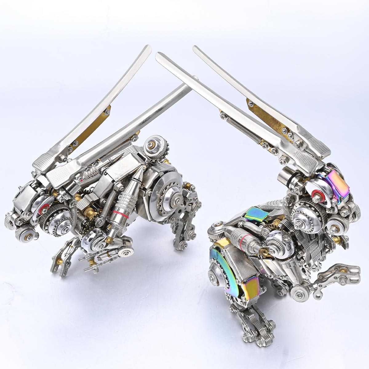 3D Mechanical Rabbit Puzzle Set 500PCS DIY Assembly Metal Model Punk Style Collectible Figurine Display VICTMAX
