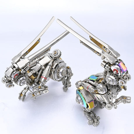 3D Mechanical Rabbit Puzzle Set 500PCS DIY Assembly Metal Model Punk Style Collectible Figurine Display VICTMAX