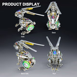 3D Mechanical Rabbit Puzzle Set 500PCS DIY Assembly Metal Model Punk Style Collectible Figurine Display VICTMAX