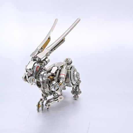 3D Mechanical Rabbit Puzzle Set 500PCS DIY Assembly Metal Model Punk Style Collectible Figurine Display VICTMAX