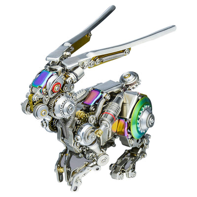 3D Mechanical Rabbit Puzzle Set 500PCS DIY Assembly Metal Model Punk Style Collectible Figurine Display VICTMAX