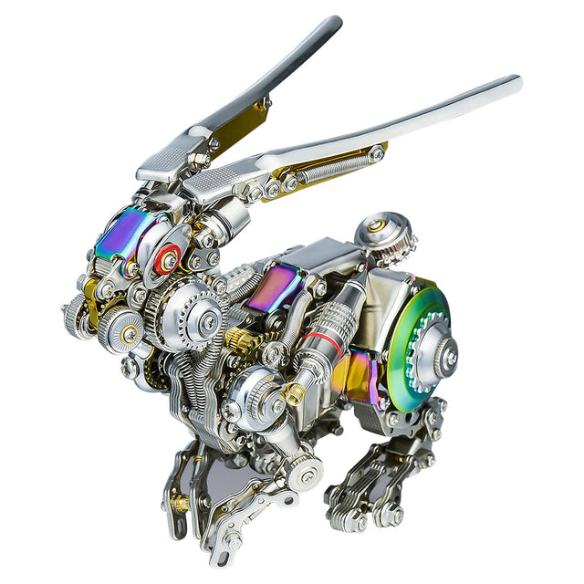 3D Mechanical Rabbit Puzzle Set 500PCS DIY Assembly Metal Model Punk Style Collectible Figurine Display VICTMAX