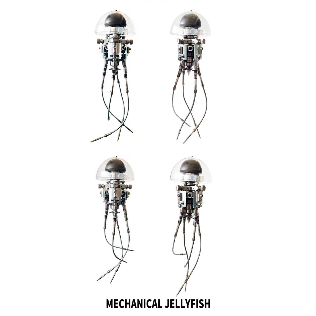3D Mechanical Jellyfish Puzzle Kit  250+PCS Metal Steampunk Ocean Creature Model DIY Assembly Display VICTMAX