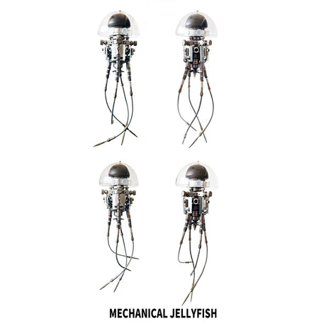 3D Mechanical Jellyfish Puzzle Kit  250+PCS Metal Steampunk Ocean Creature Model DIY Assembly Display VICTMAX
