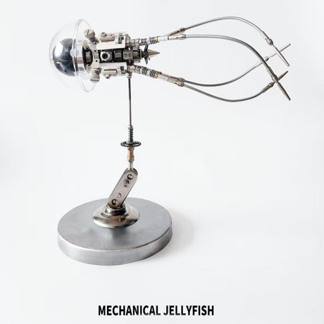 3D Mechanical Jellyfish Puzzle Kit  250+PCS Metal Steampunk Ocean Creature Model DIY Assembly Display VICTMAX