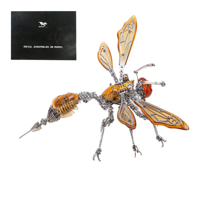 DIY Metal Wasp Model Kit 420+PCS Mechanical Insect Sculpture Steampunk Desk Decor Collectible VICTMAX