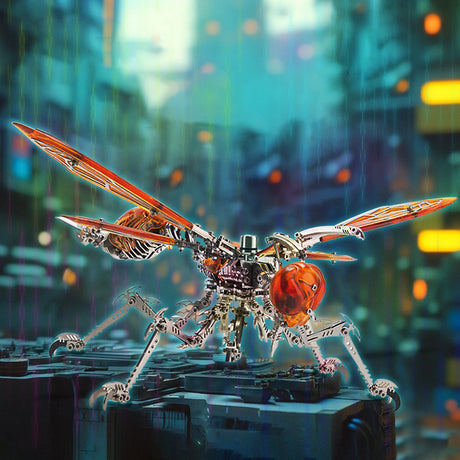 DIY Metal Wasp Model Kit 420+PCS Mechanical Insect Sculpture Steampunk Desk Decor Collectible VICTMAX