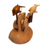 Wooden Dolphin Bionic Biological Dynamic Model, Office & Home Desktop Relaxation Decor - VICTMAX