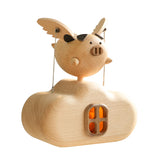 Mechanical Wooden Flying Pig Dynamic Motion Desk Decor - VICTMAX