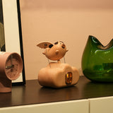Mechanical Wooden Flying Pig Dynamic Motion Desk Decor - VICTMAX