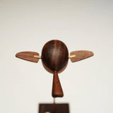 Wooden Long-Tailed Tit Bird Bionic Biological Dynamic Model, Desktop Relaxation Decor - VICTMAX