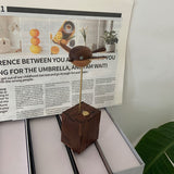 Wooden Long-Tailed Tit Bird Bionic Biological Dynamic Model, Office & Home Desktop Relaxation Decor - VICTMAX