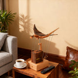 Wooden Manta Ray Bionic Marine Biological Dynamic Model, Desktop Relaxation Decor Usage- VICTMAX